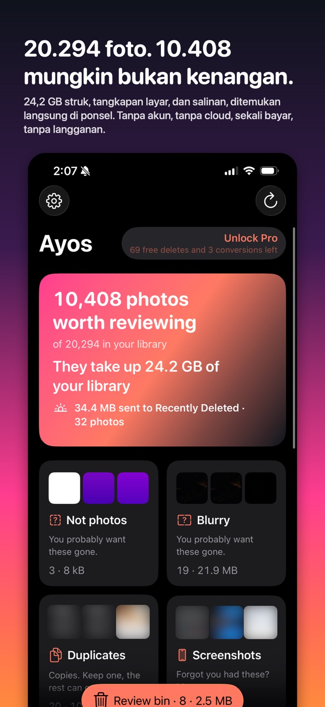 Ayos di iPhone: 10.408 dari 20.294 foto kemungkinan besar bukan kenangan